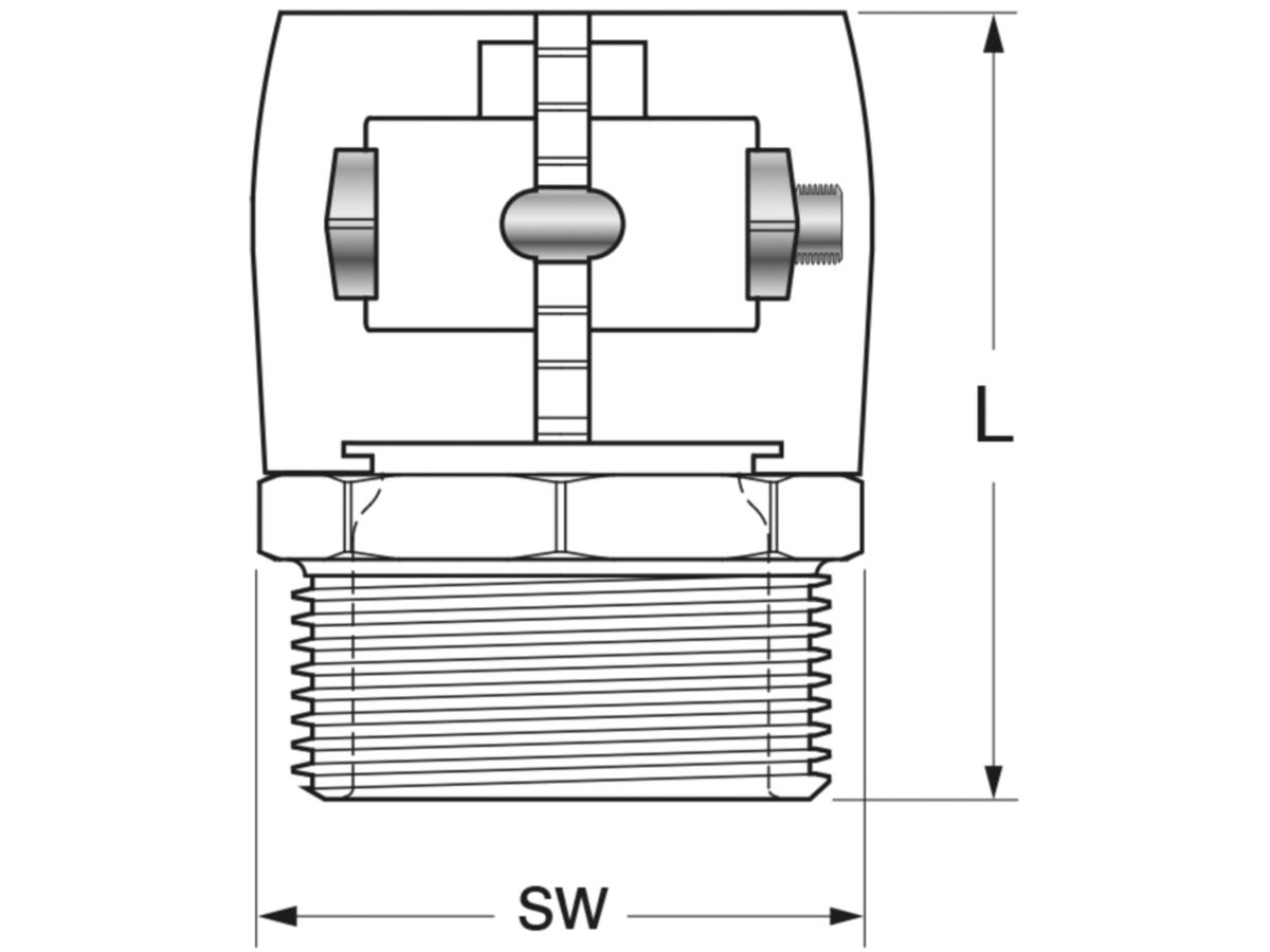 Schraubverbindung ALLOTHERM mit AG - für Gebäudeanschlüsse, Sanitär