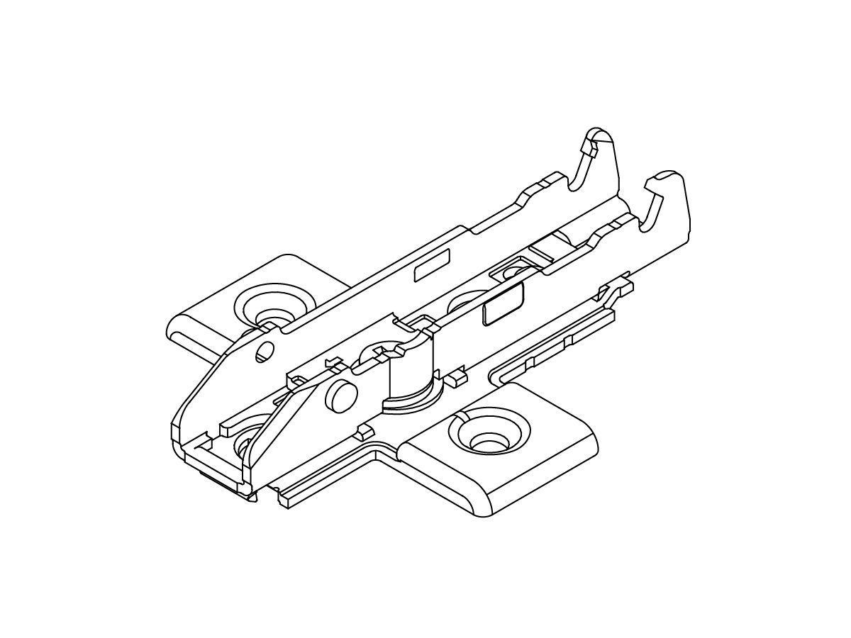 Grundplatte Snap-On und Twist-Lock, - zum Anschrauben, Luftspalt 2 mm