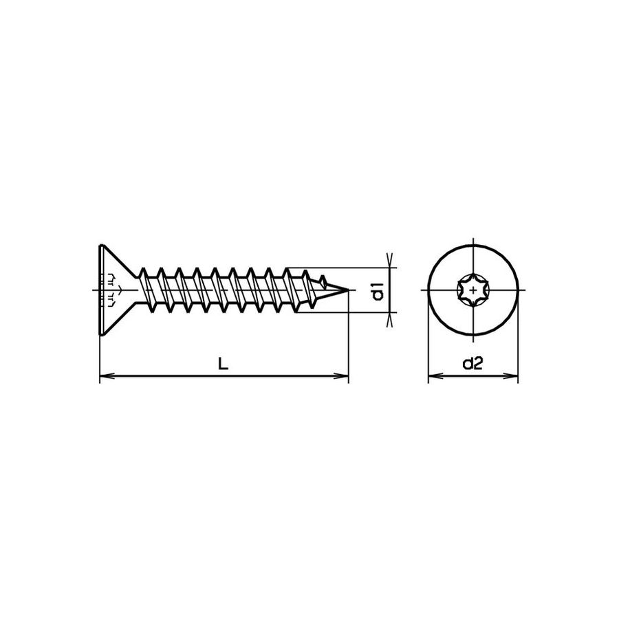 Spanplattenschrauben Senkkopf - Inox A2, ohne Schaft