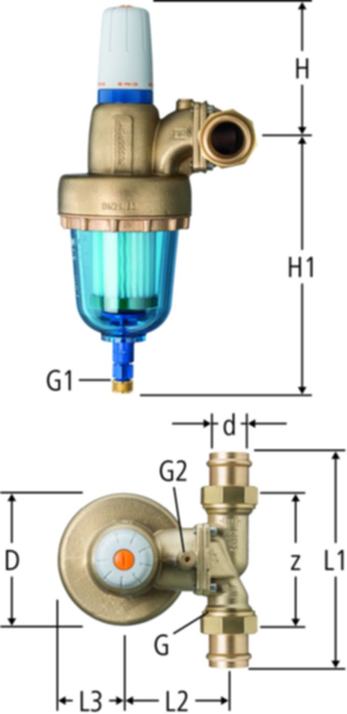 Druckreduzierventil NUSSBAUM Redfil - PN 16, mit Aquaplus-Anschlussverschr.