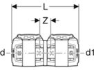 Übergang auf GeberitMepla - GEBERIT FlowFit d1 Ø 63 mm