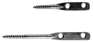 Hefteisen Ø 5mm 70x10x2 mm - mit 2 versenkten Löchern und Holzgewinde