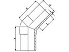 Winkel 45° geschweisst PE100 S-5 SDR 11 - 5 bar Gas / 16 bar Wasser