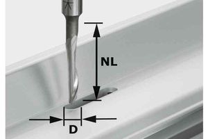Aluminiumfräser HS, 5x23 mm - Festool, Schaft 8 mm