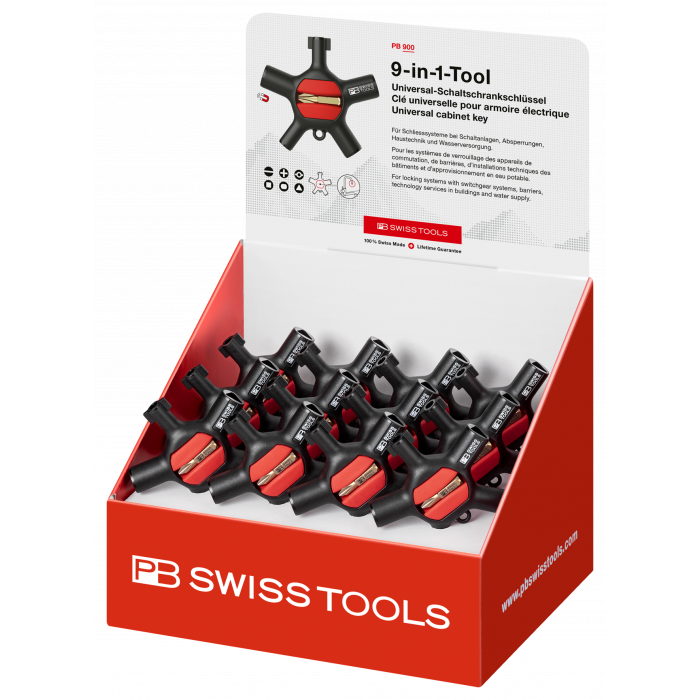 Schaltschrankschlüssel PB 900. V01 - 9-in-1 Tool mit Bithalter, 2 C6 Bits