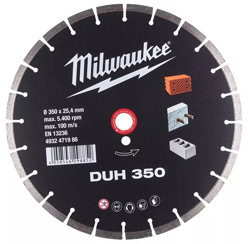 Diamanttrennscheibe DUH 350 mm - für harte Materialien, Milwaukee
