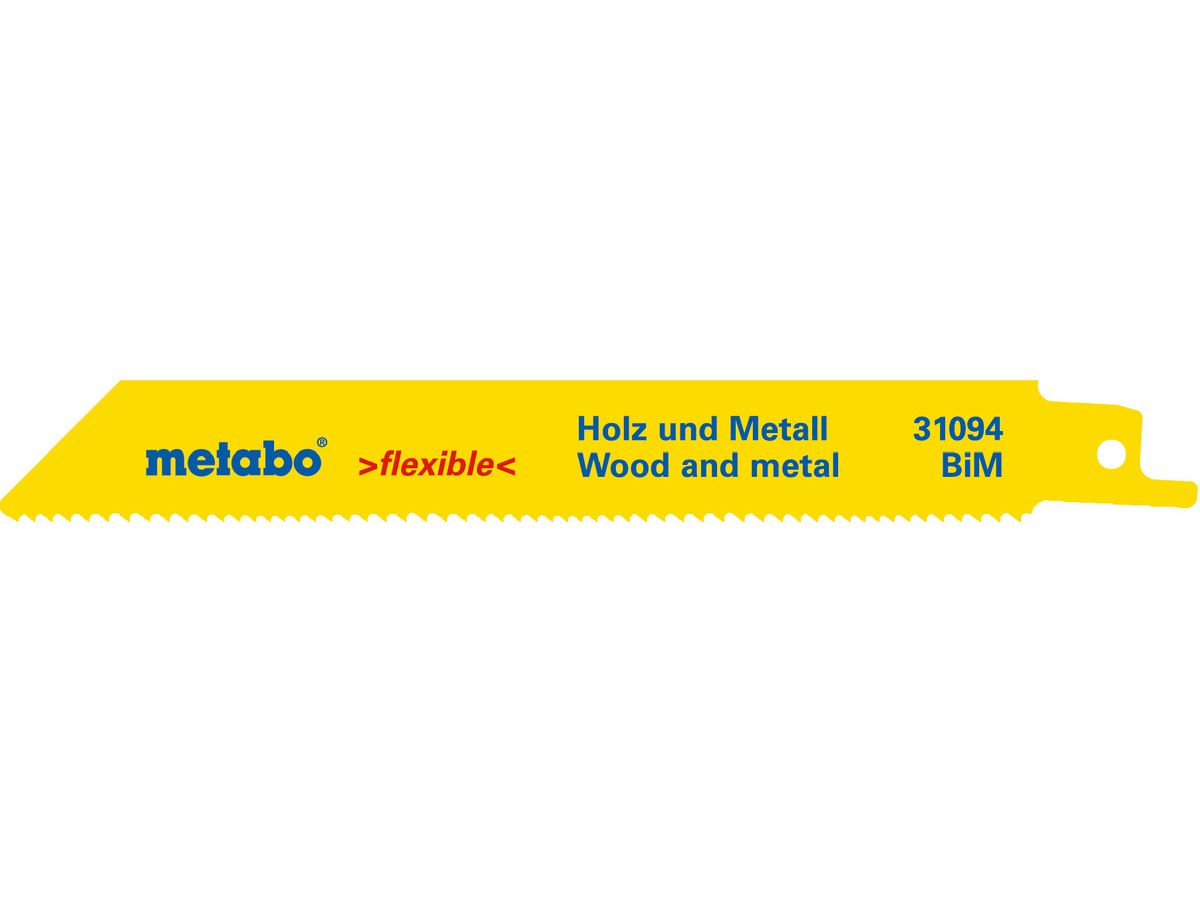 Säbelsägeblatt METABO 150x0.9 mm - Flexible Wood+Metall, 5 Stk.