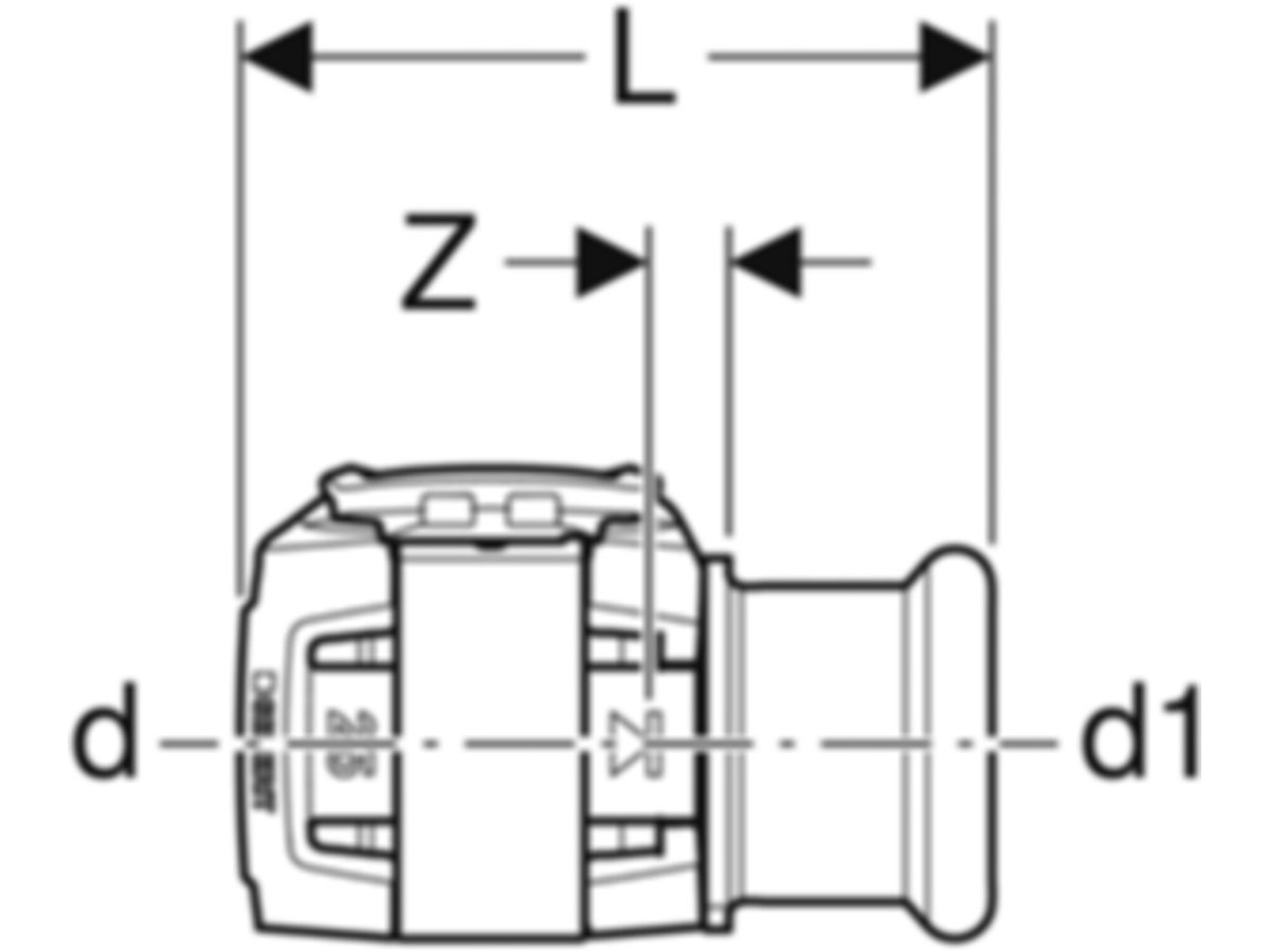 Übergänge Edelstahl - GEBERIT FlowFit 18 / d Ø 20 mm
