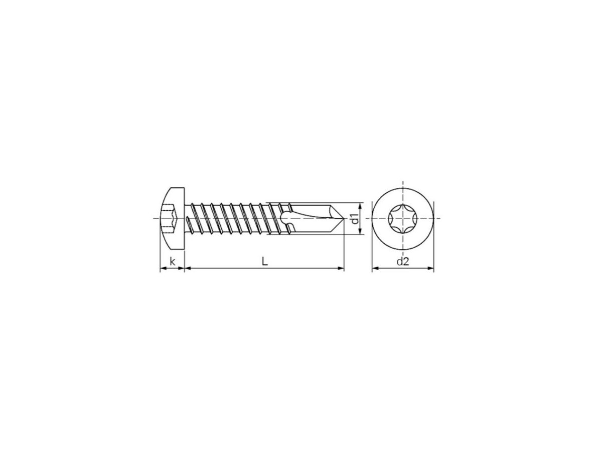 Linsen-Bohrschrauben I6rd - Inox A2, DIN7504