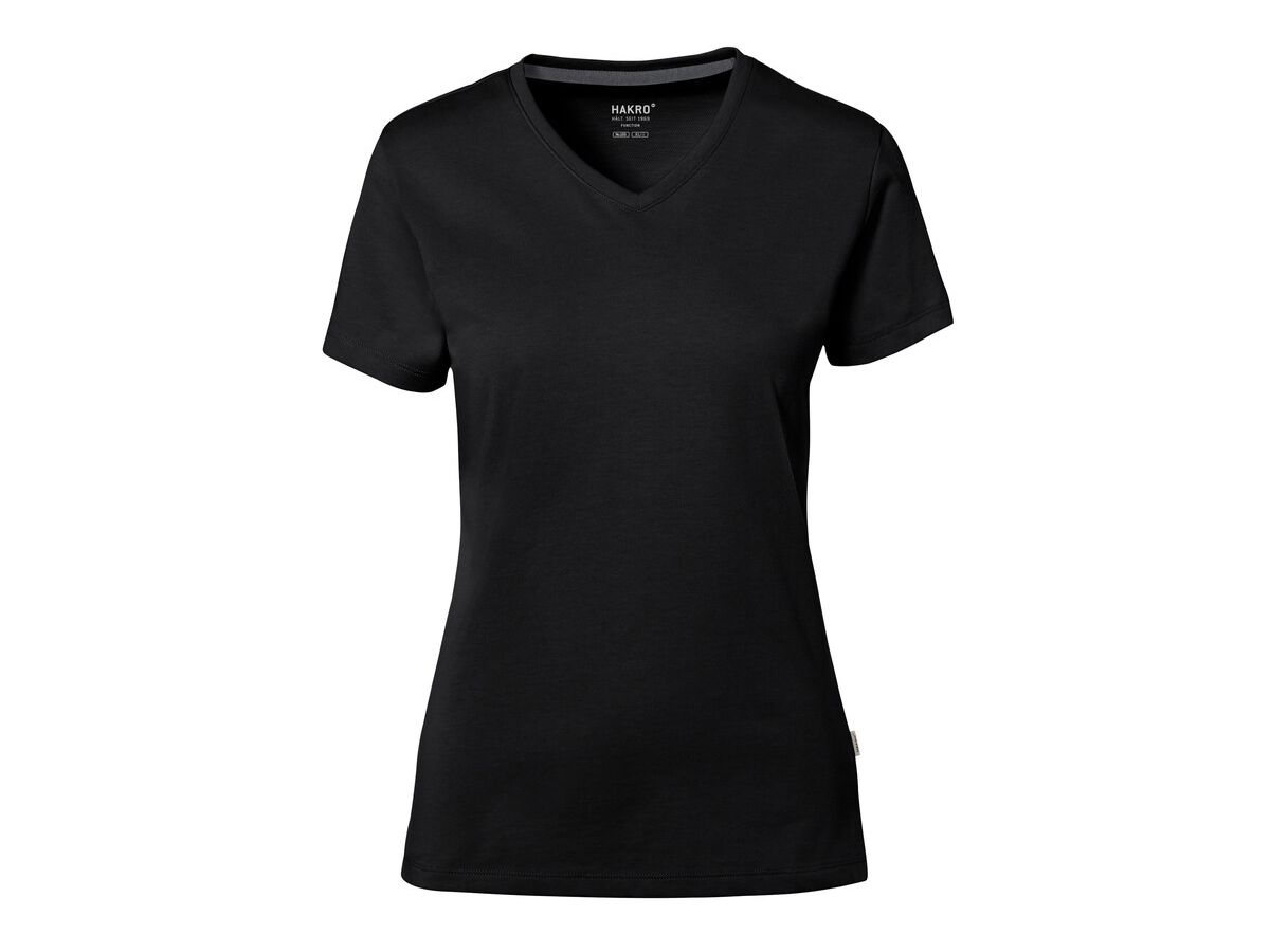 Cotton Tec Damen V-Shirt, Gr. XS - schwarz