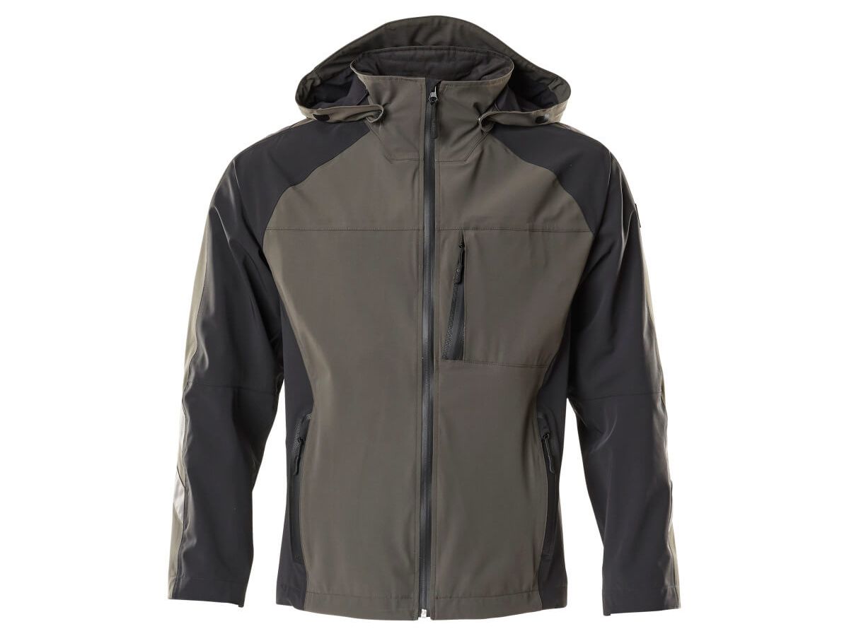 Hard Shell Jacke Stretch, Gr. XS - dunkelanthrazit/schwarz, 87% PA / 13% EL