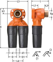 Optiflex-Flowpress-Doppeldose lang - für Mauerwerk und Vorwandinstallation