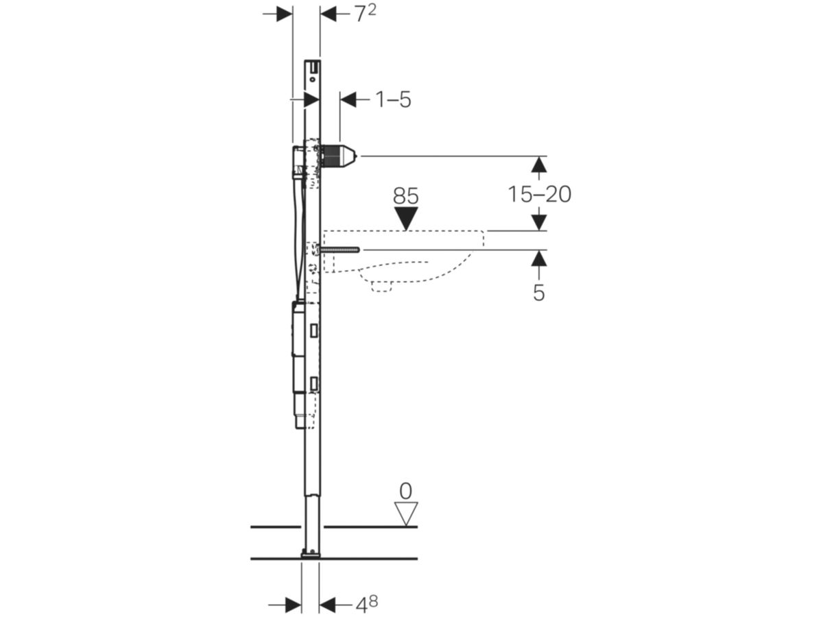 Geberit Duofix Element für Waschtisch - 130 cm Wandarmatur mit Unterputzfunktio