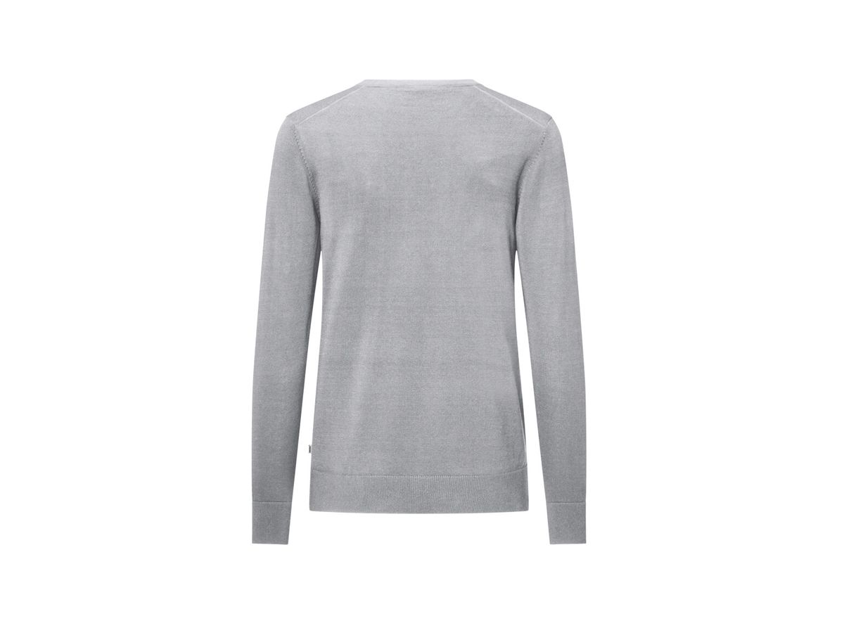 HAKRO Pullover Premium-Baumwolle, Gr. M - Feinstrick aus 100 % BW, grau meliert