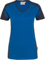 Damen-V-Shirt Co. Perf. 2XL royalb./anth - 50% Baumwolle, 50% Polyester, 160 g/m²