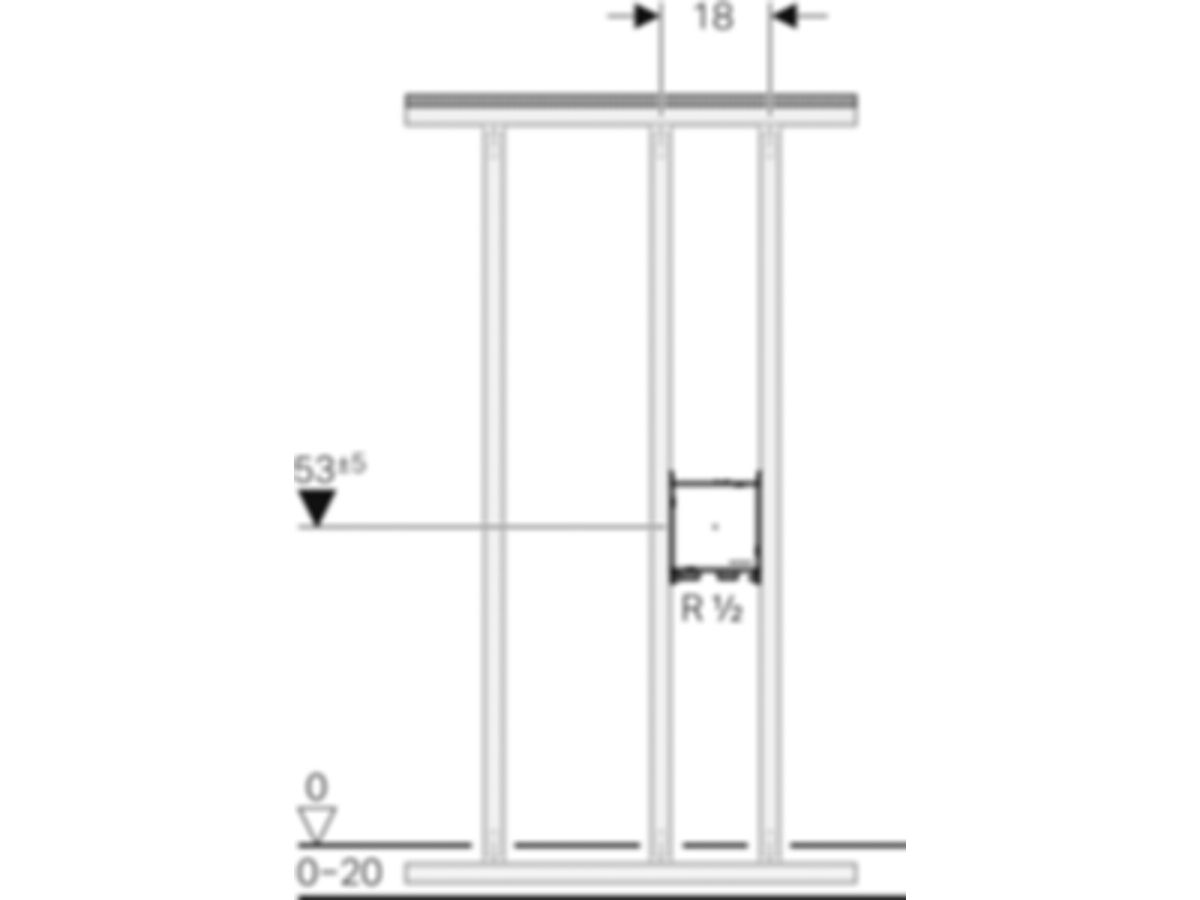 Geberit GIS-Traverse für Standarmatur - mit Unterputzfunktionsbox