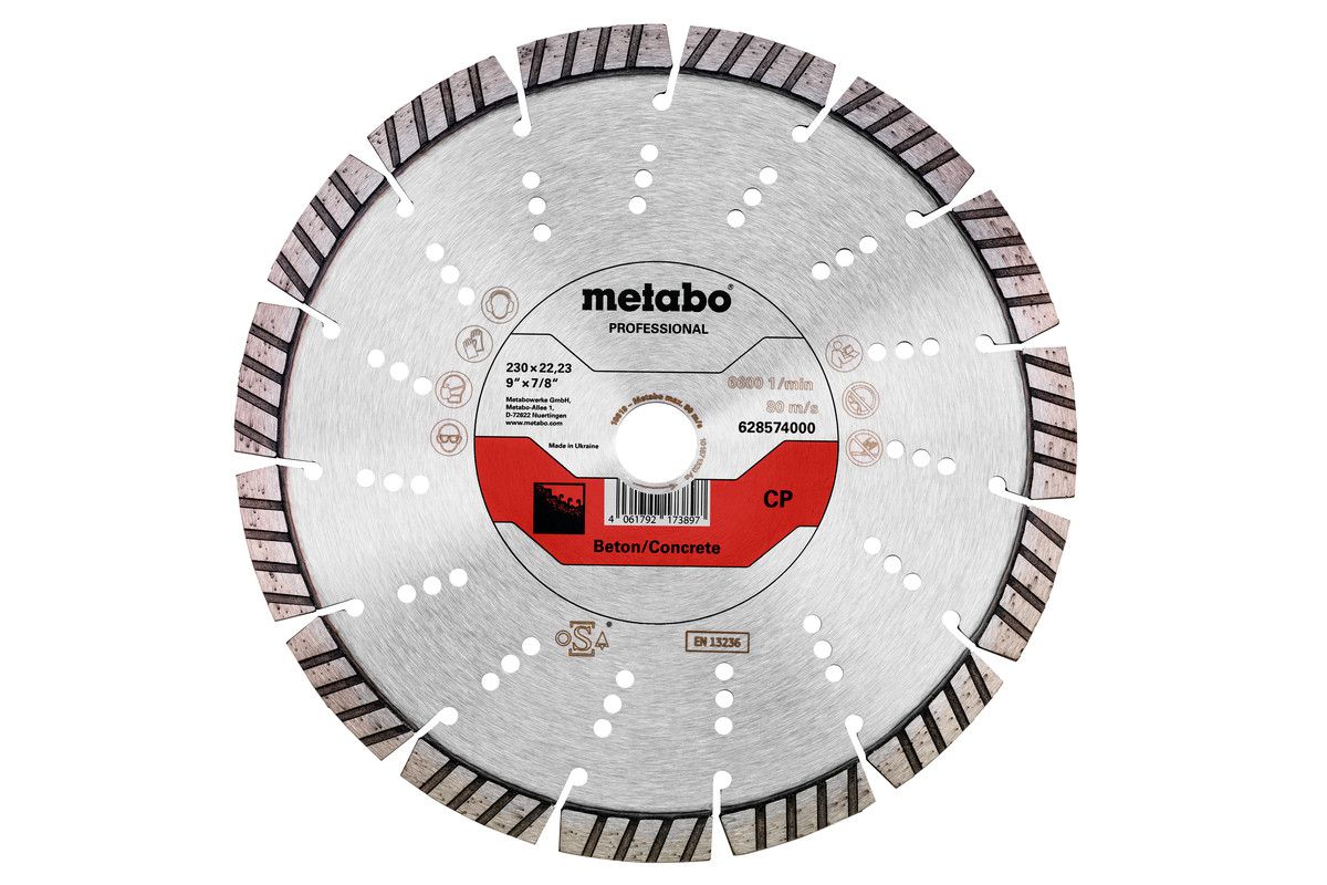 Diamanttrennscheibe Metabo 230x22.23 mm - "CP" Beton (armiert) professional