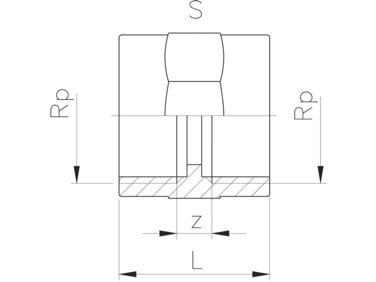 Muffe  PVC-U  PN10 3/4"