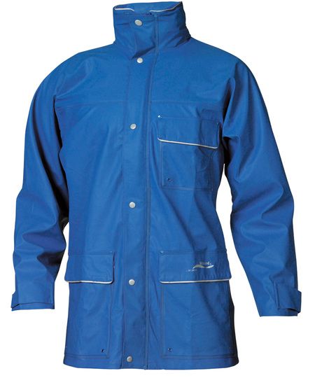 Regenjacke Wikrain Kl. 3 blau - Integrierte Kapuze im Kragen