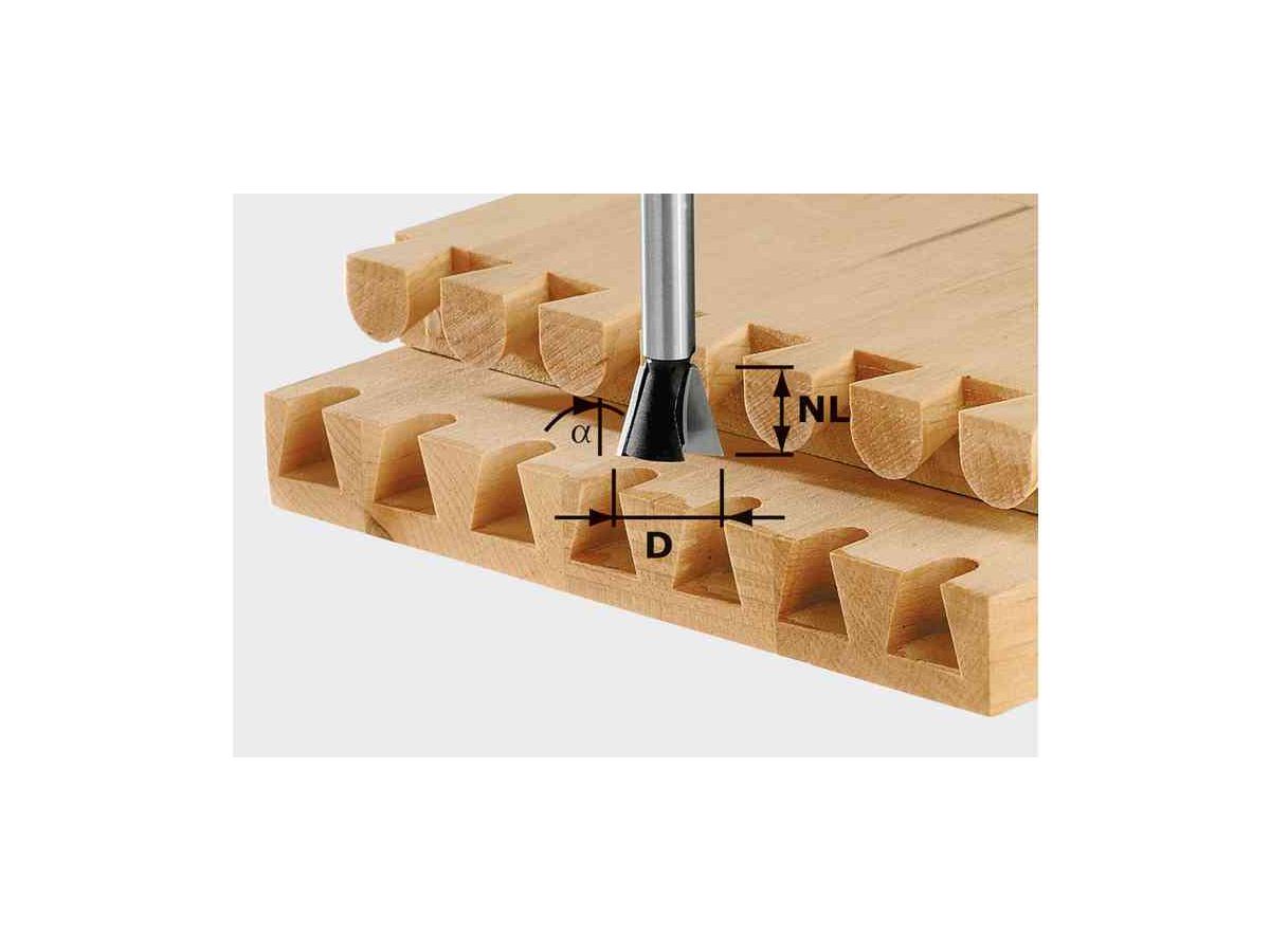 Zinkenfräser HS, 20x17 mm, 15° - Festool, Schaft 8 mm