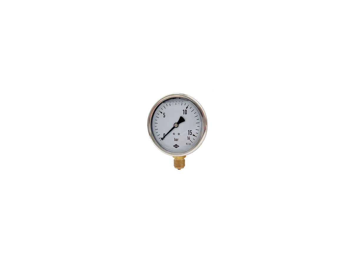 Glyzerin-Manometer D63x-1 bis 1.5 bar - Anschluss unten 1/4" Boy Nr.90