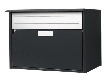 Briefkasten Alu 400 HUBER, anthrazit - BxHxT 415x310x292, flache Front
