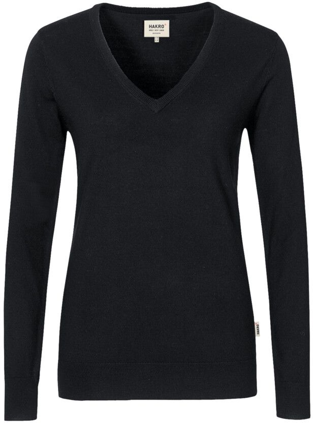 Women V-Pullover Merino-Wool - 315 dark-grey-melange