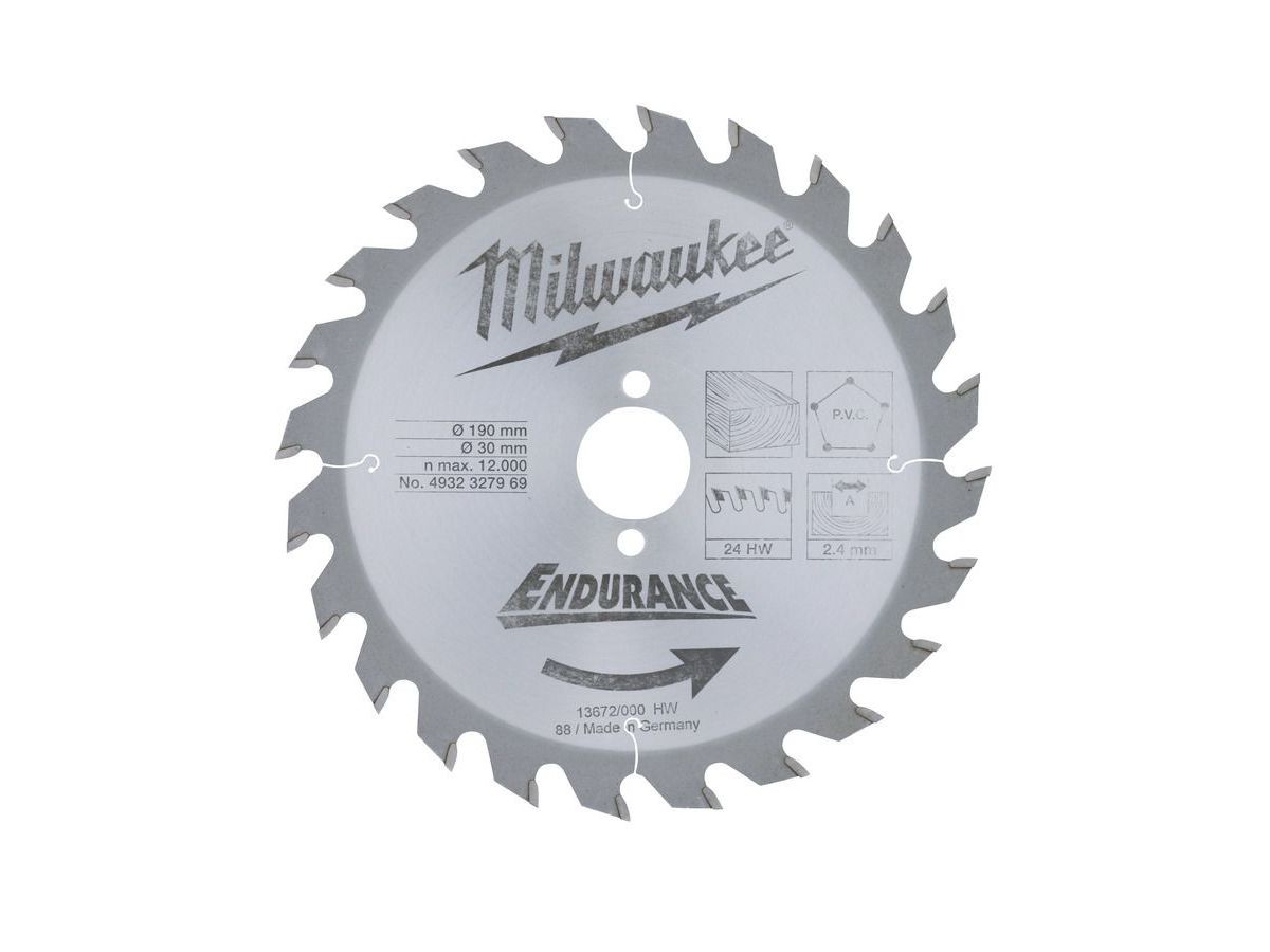 Kreissägeblatt 190 mm 30 mm / 24Z Holz - Milwaukee
