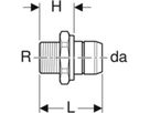 PushFit Verteiler-Steckübergang 3/4" - mit Aussengewinde