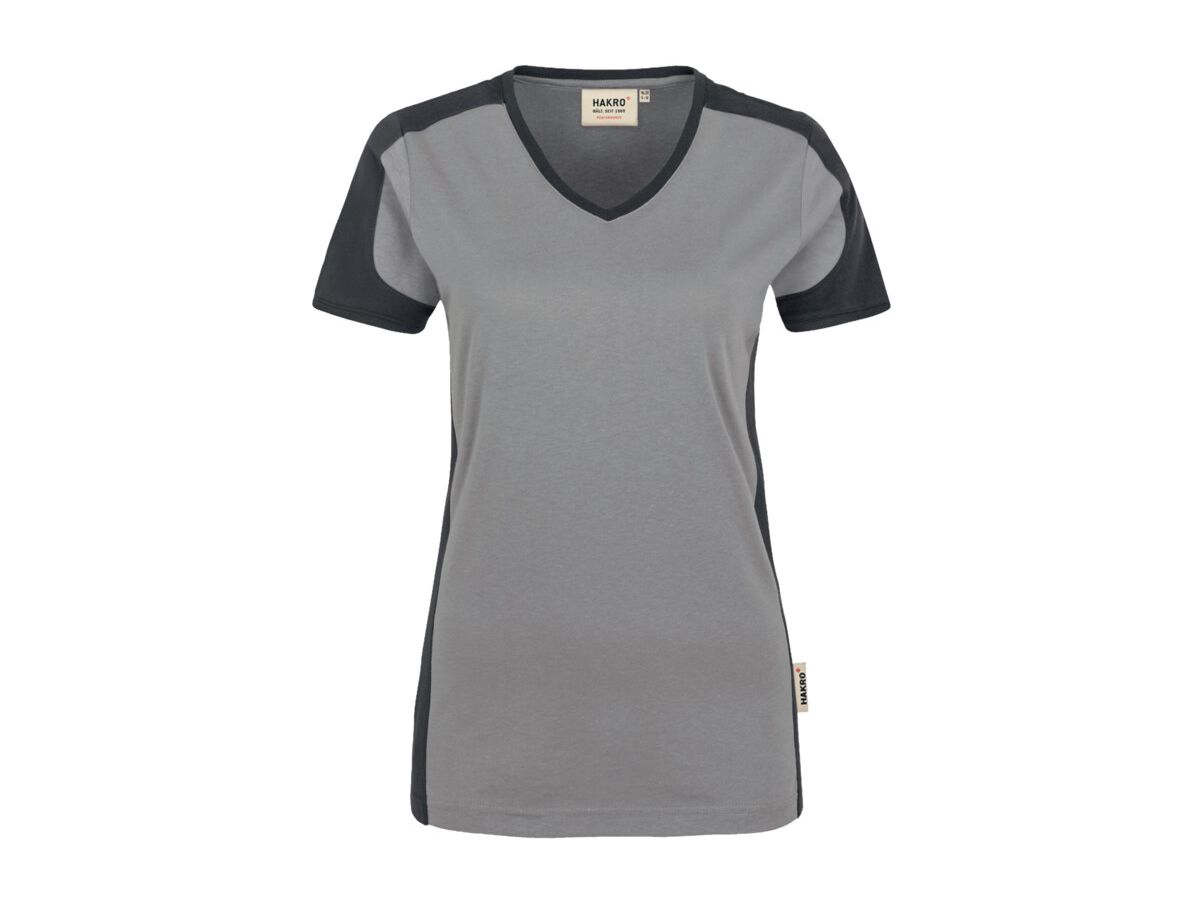 Damen-V-Shirt Contrast Performance - 50% Baumwolle, 50% Polyester, 160 g/m²