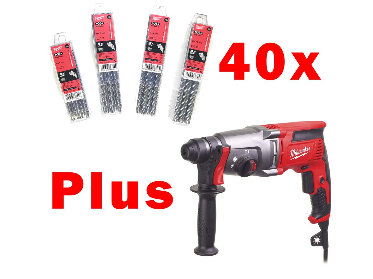 SDS-Plus Paket PH26T Milwaukee - 40 SDS-Plus Bohrer