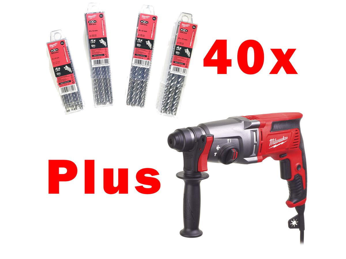 SDS-Plus Paket PH26T Milwaukee - 40 SDS-Plus Bohrer