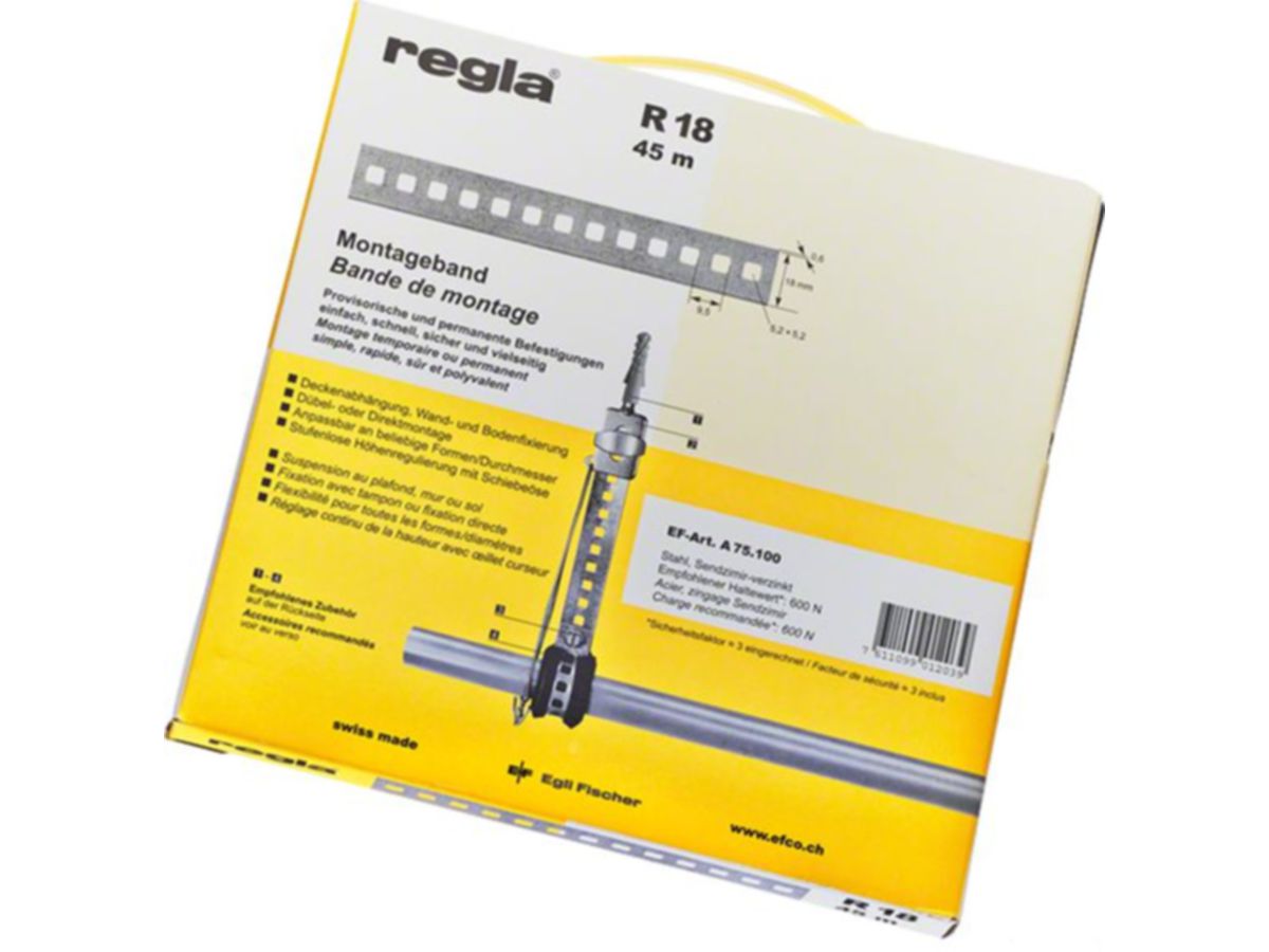 Lochband REGLA A75.100, 18 x 0.6 mm - verzinkt R 18, Rolle à 45 m