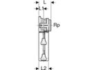 Doppelanschlussdosen 90° - GEBERIT FlowFit Rp 1/2 Zoll / d Ø 20 mm