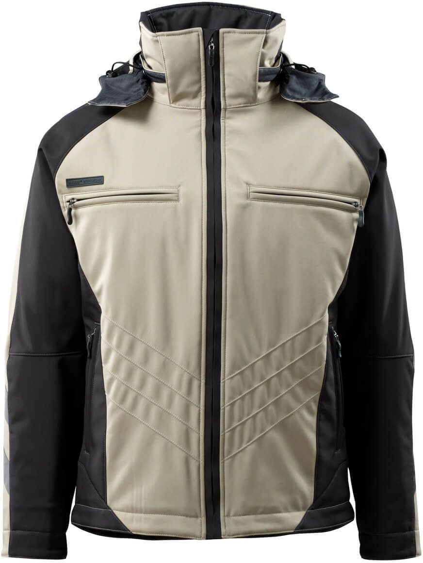 Darmstadt Softshelljacke, Gr. L - hellkhaki/schwarz