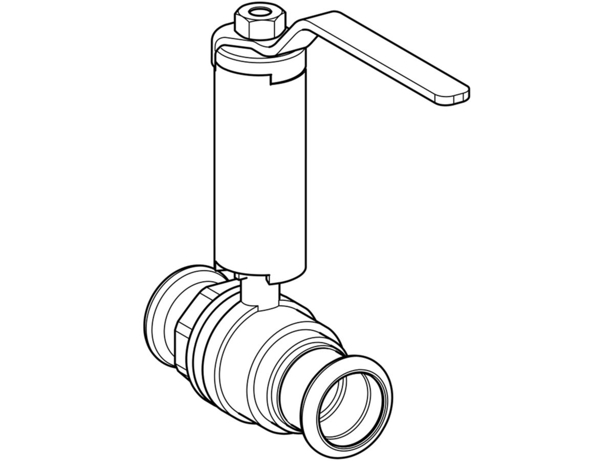 MPF-Kugelventil 15 mm - mit Betätigungshebel abgesetzt