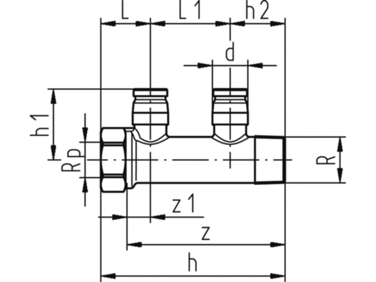 iFIT Verteiler-Modul 16/20 2-fach - Achsabstand 55 mm