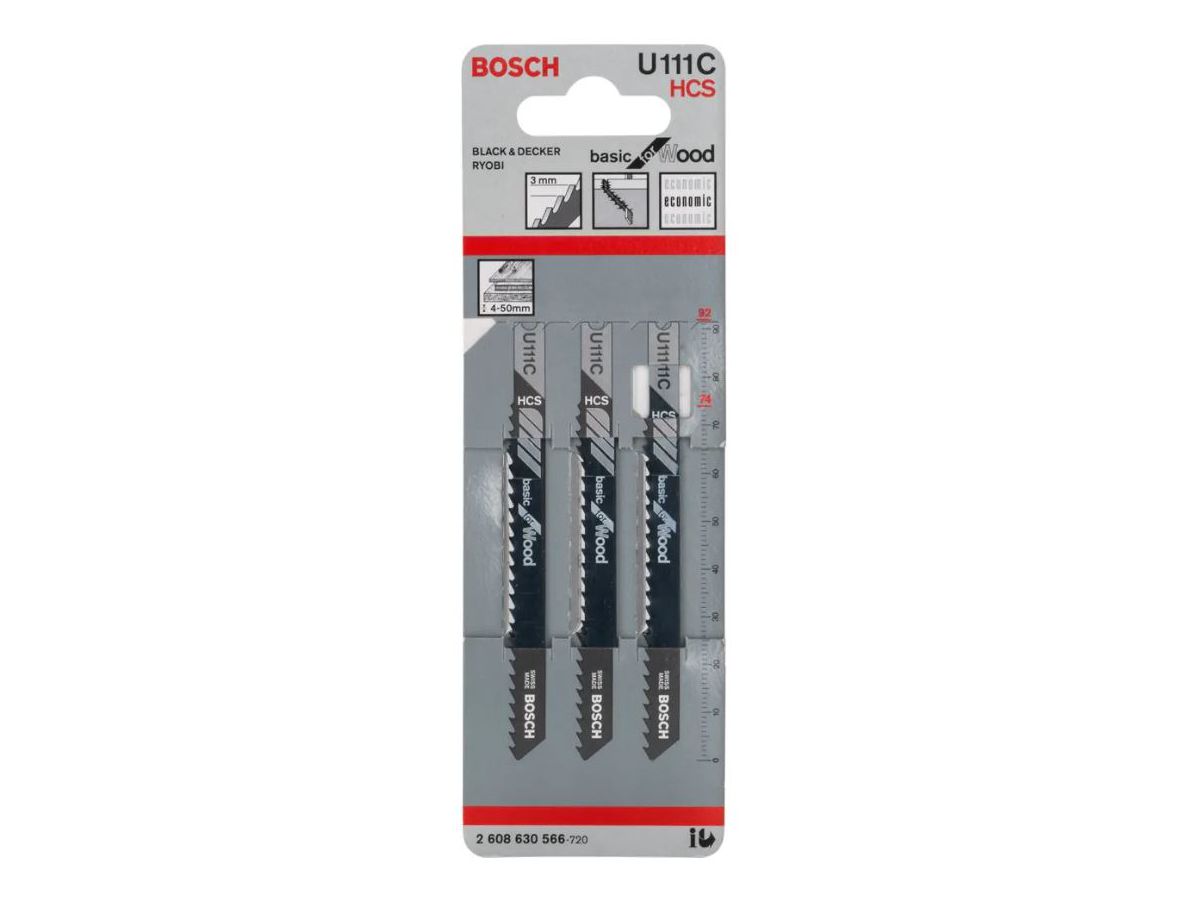 Stichsägeblatt HCS Bosch U 111 C - 3er-Pack