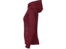 Damen Kapuzenjacke Bonded, Gr. S - weinrot/silber