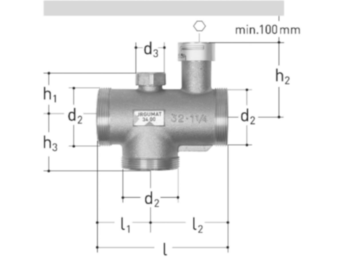 JRGUMAT Thermomischer 48°C DN25  1"