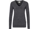 Women V-Pullover Merino-Wool - 315 dark-grey-melange
